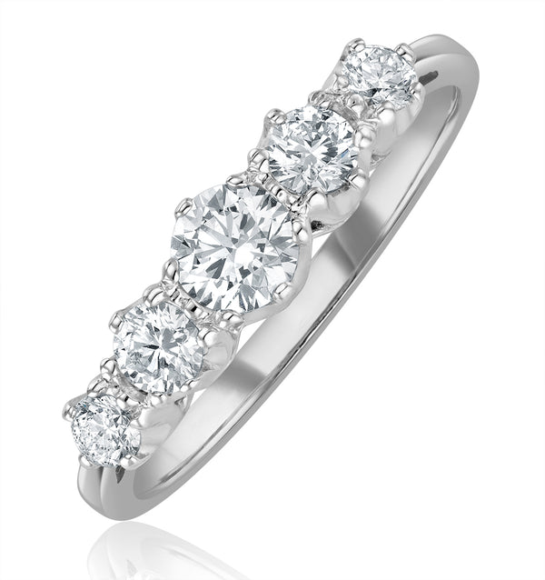 Grace 18K White Gold 5 Stone Diamond Eternity Ring 0.75CT PK